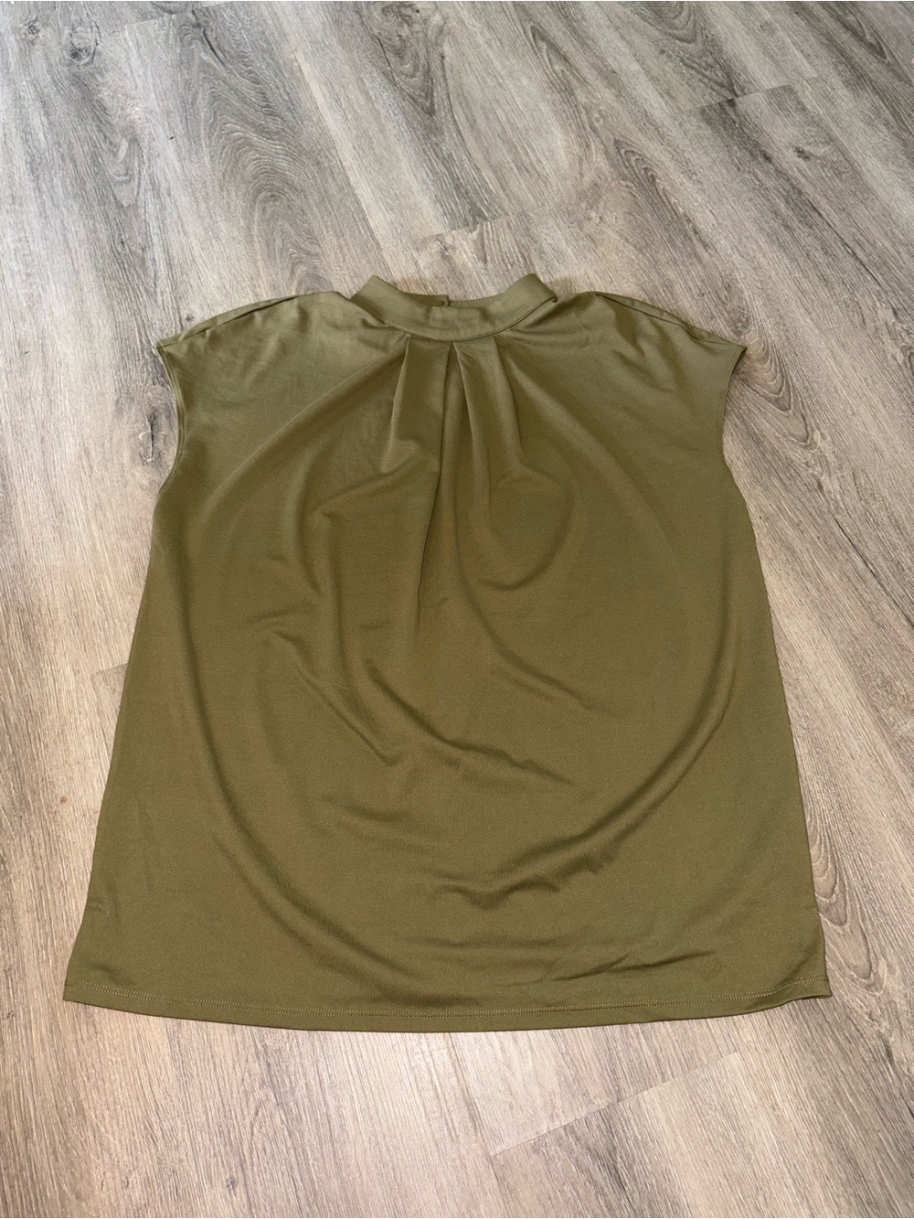 Halara | Green Stand Collar Back Cap Sleeve Work Blouse
